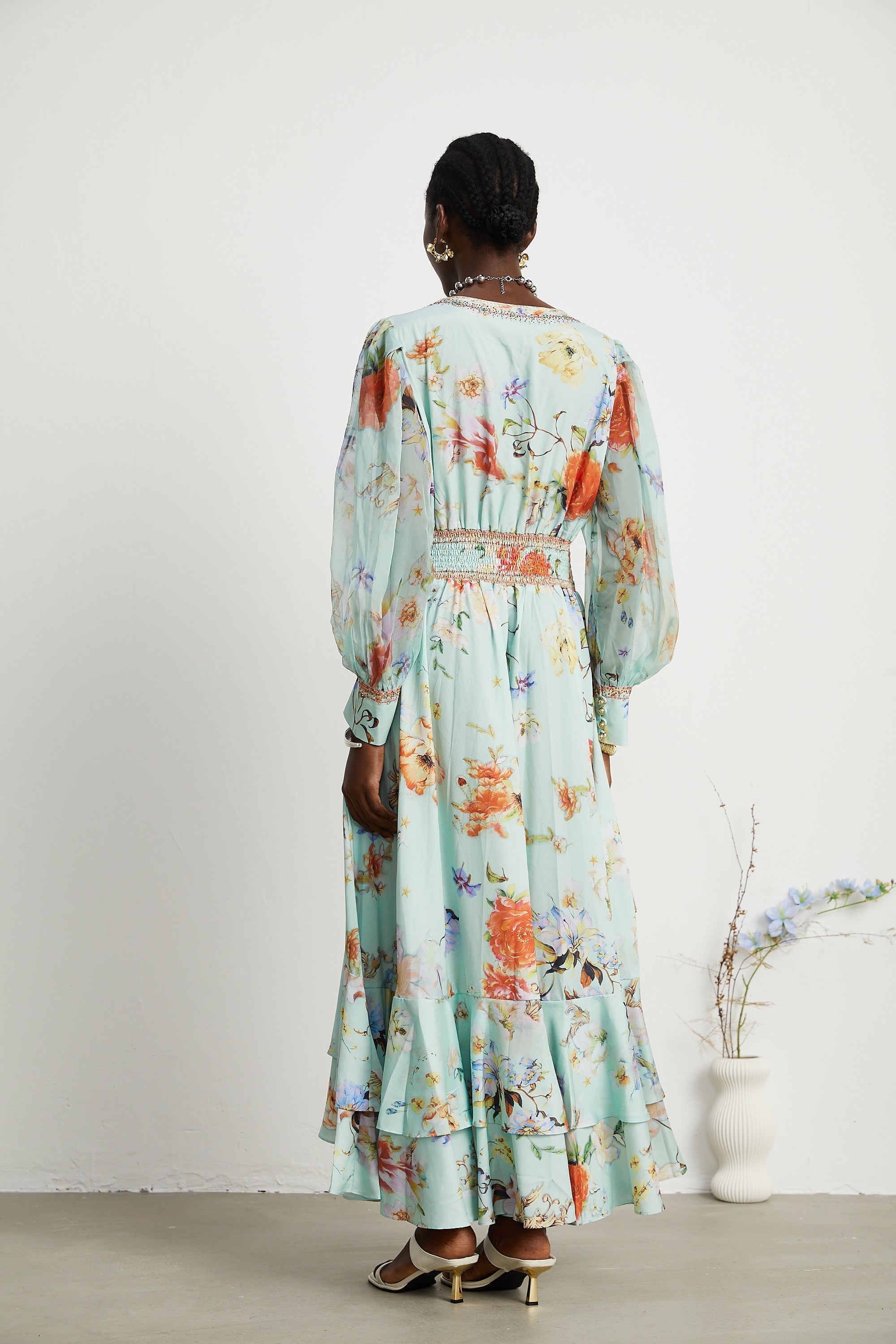 Jailina çiçek maksi elbise