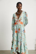 Jailina çiçek maksi elbise