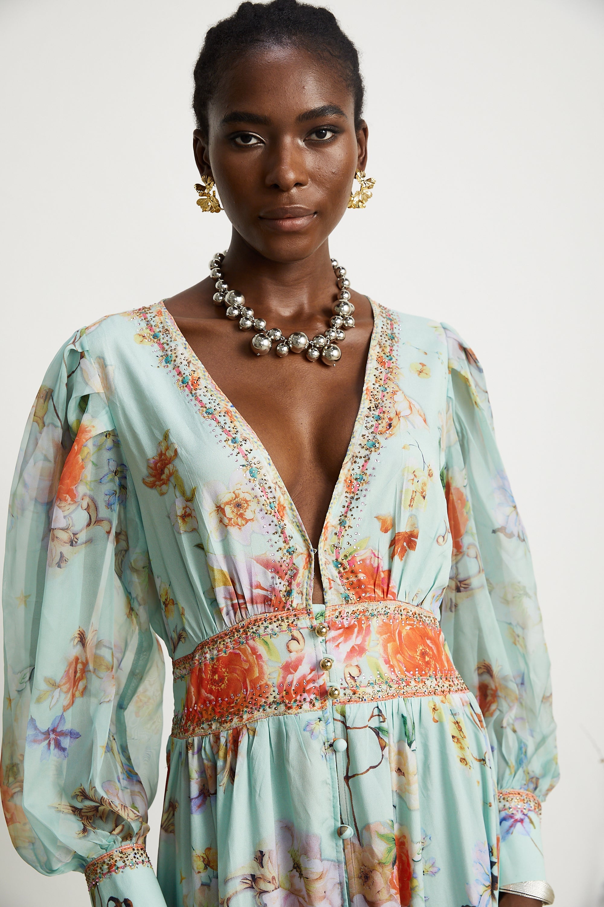 Jailina çiçek maksi elbise