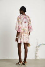 Camille desenli mini elbise