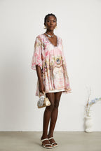 Camille desenli mini elbise