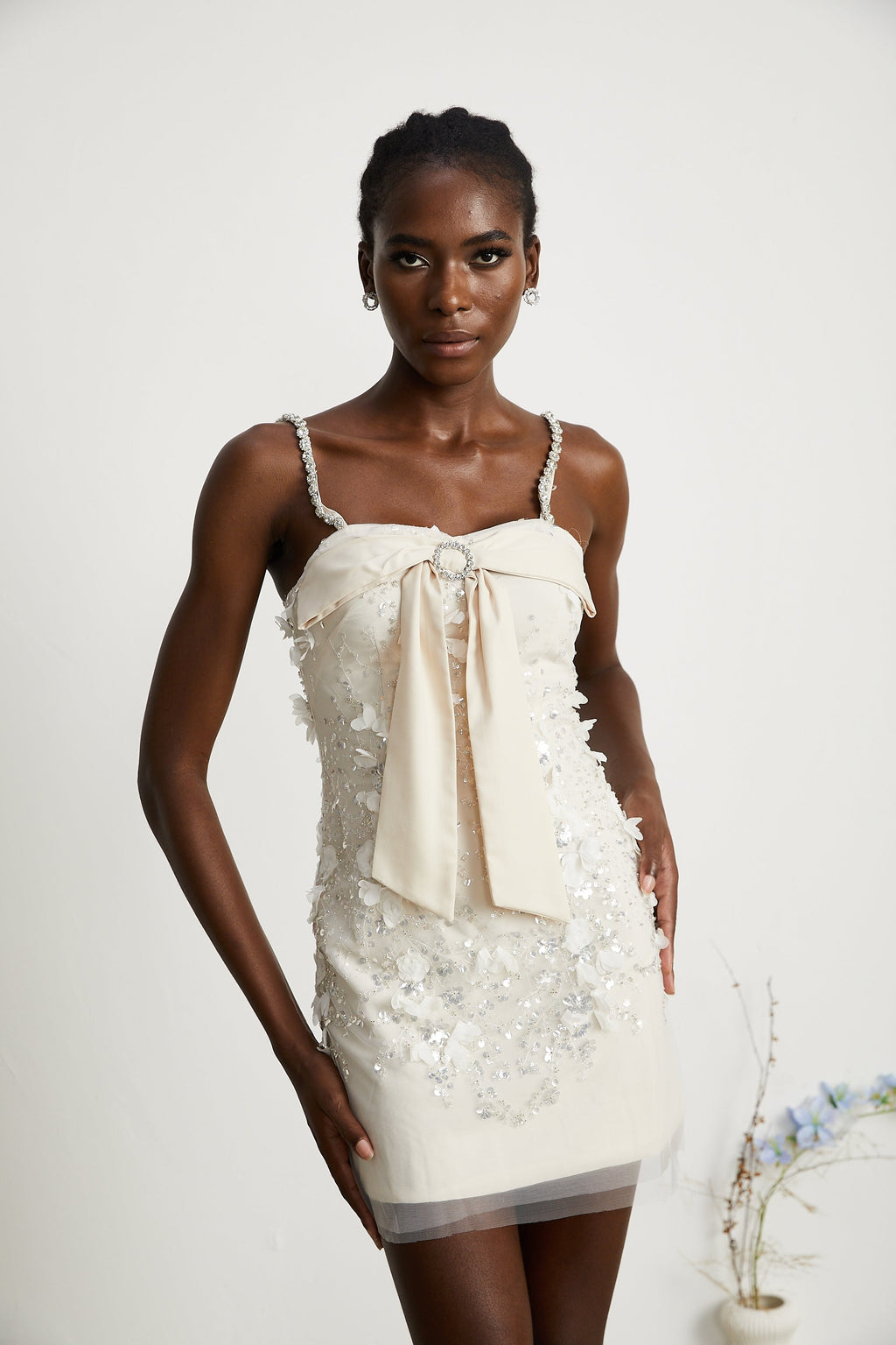 Payet Süslü Mini Elbise