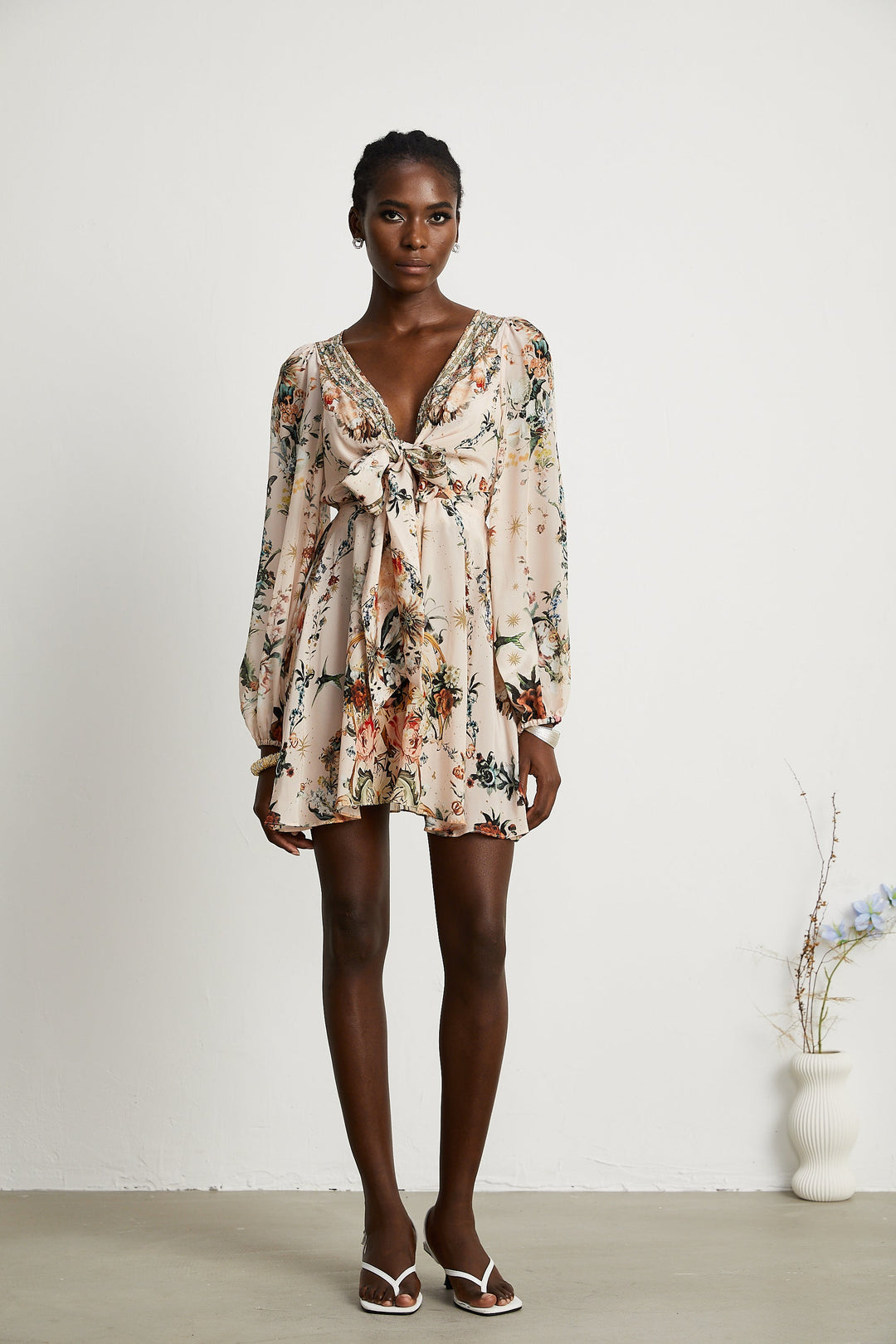 Emilia kravat mini elbise