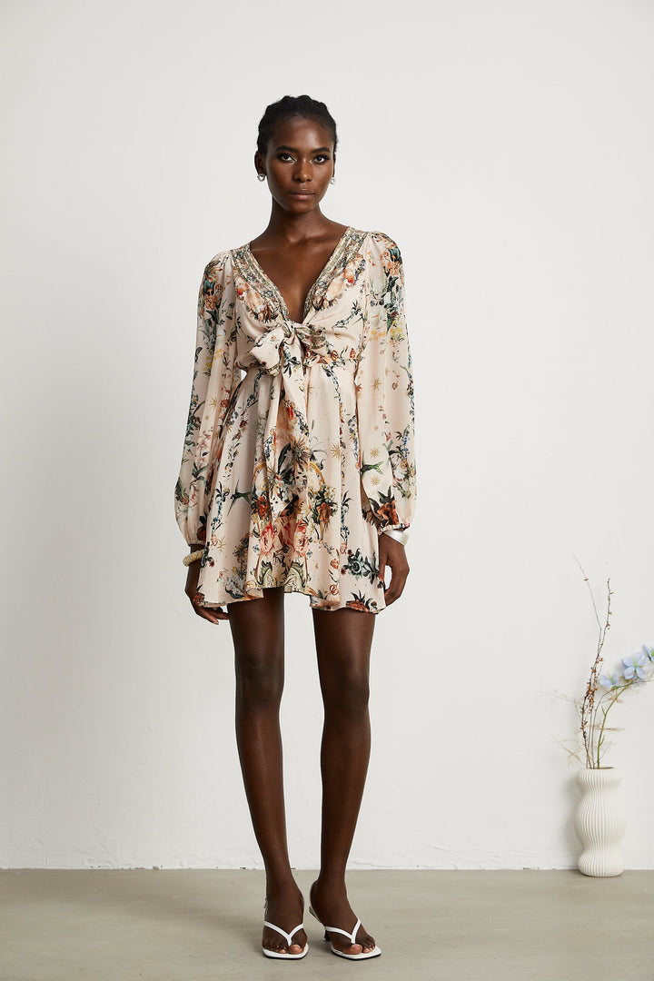 Emilia kravat mini elbise