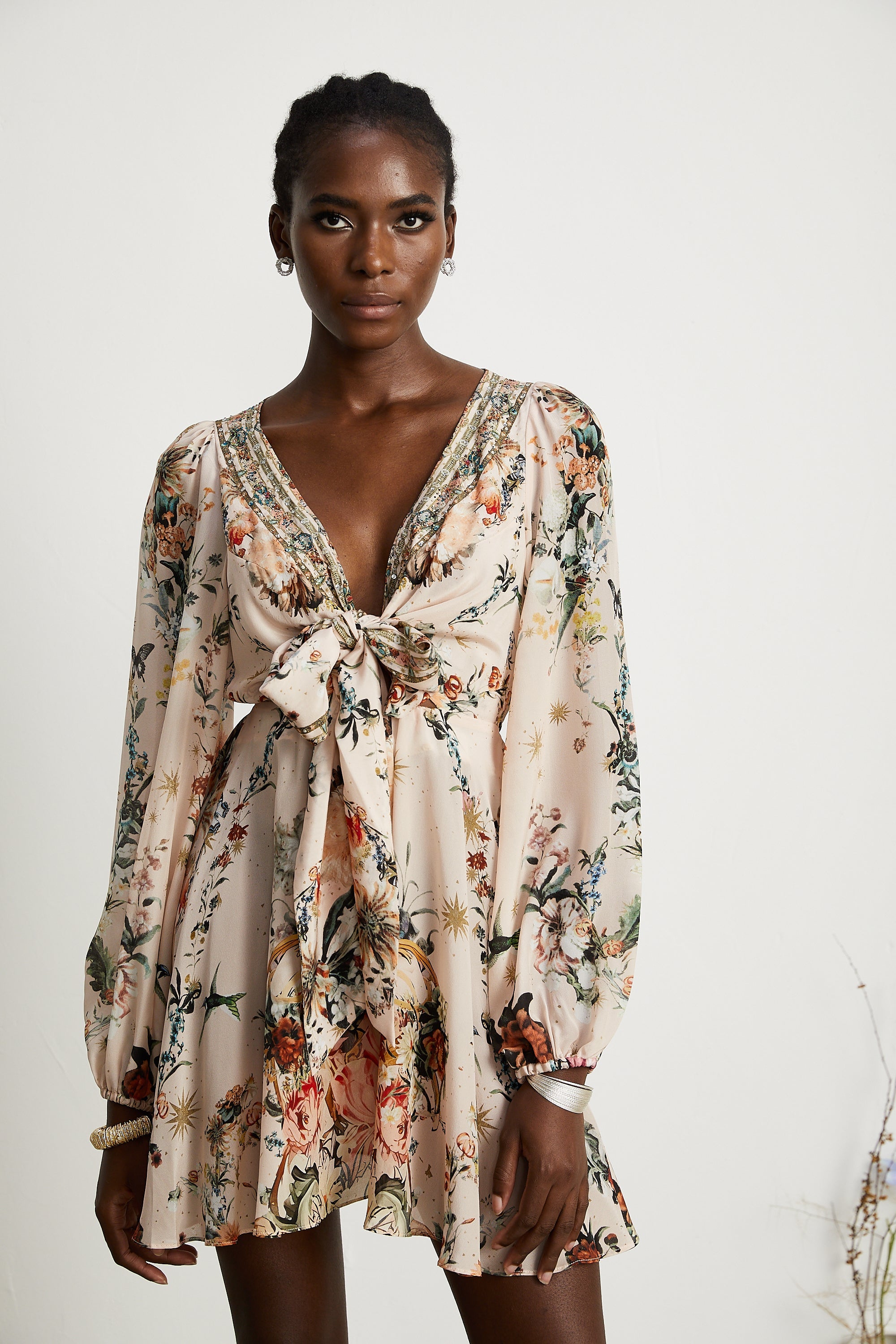 Emilia kravat mini elbise