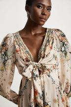 Emilia kravat mini elbise