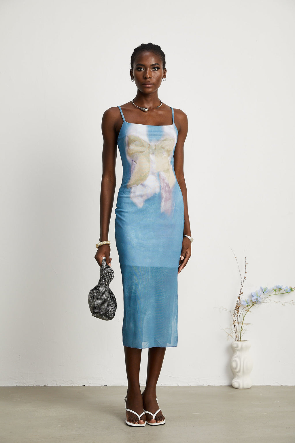 Pénélope fiyonk midi elbise