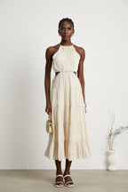 Enora katman midi elbise