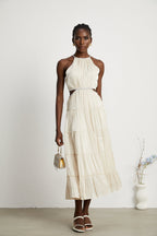 Enora katman midi elbise