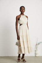 Enora katman midi elbise