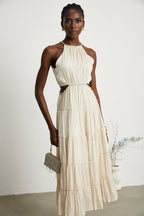 Enora katman midi elbise