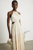 Enora katman midi elbise