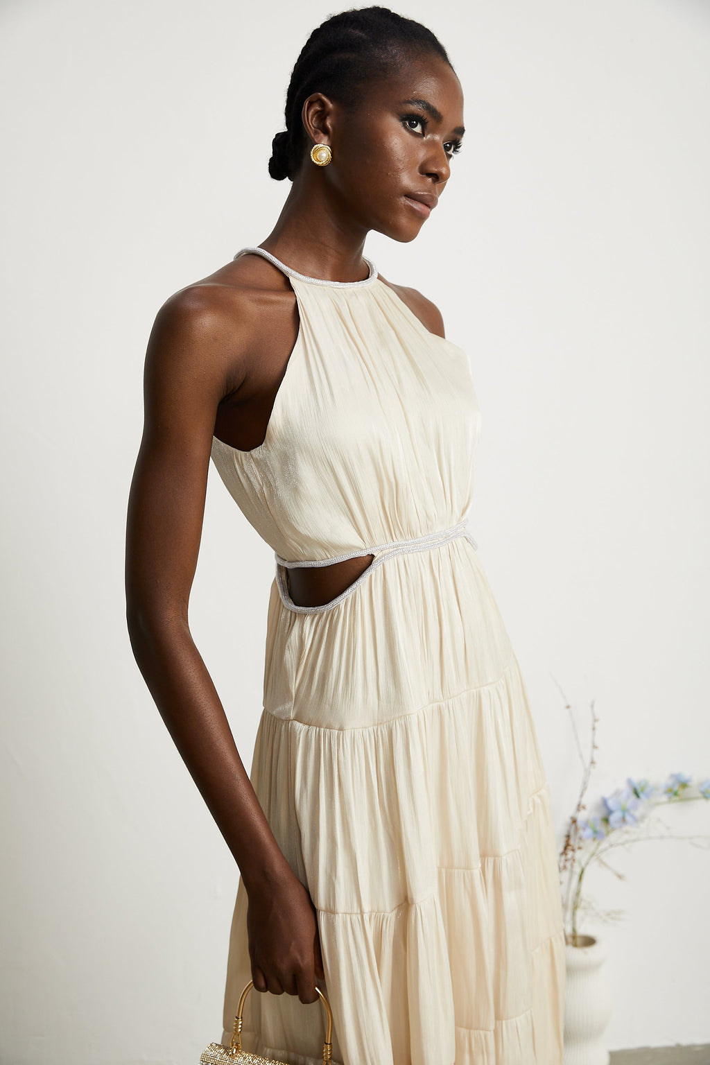 Enora katman midi elbise