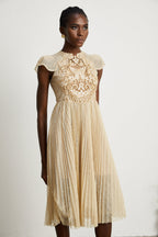 Nerissa pile midi elbise