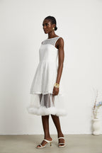 Camille dantel midi elbise