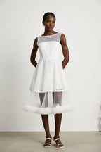 Camille dantel midi elbise