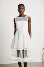 Camille dantel midi elbise