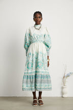 Raphaëlle pileli midi elbise