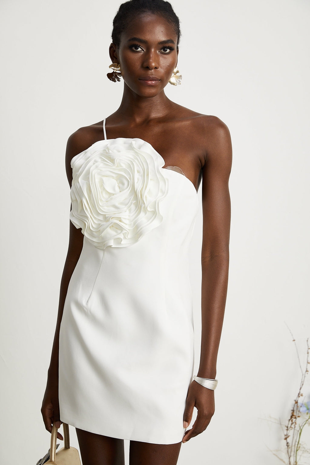 Leonida çiçek mini elbise