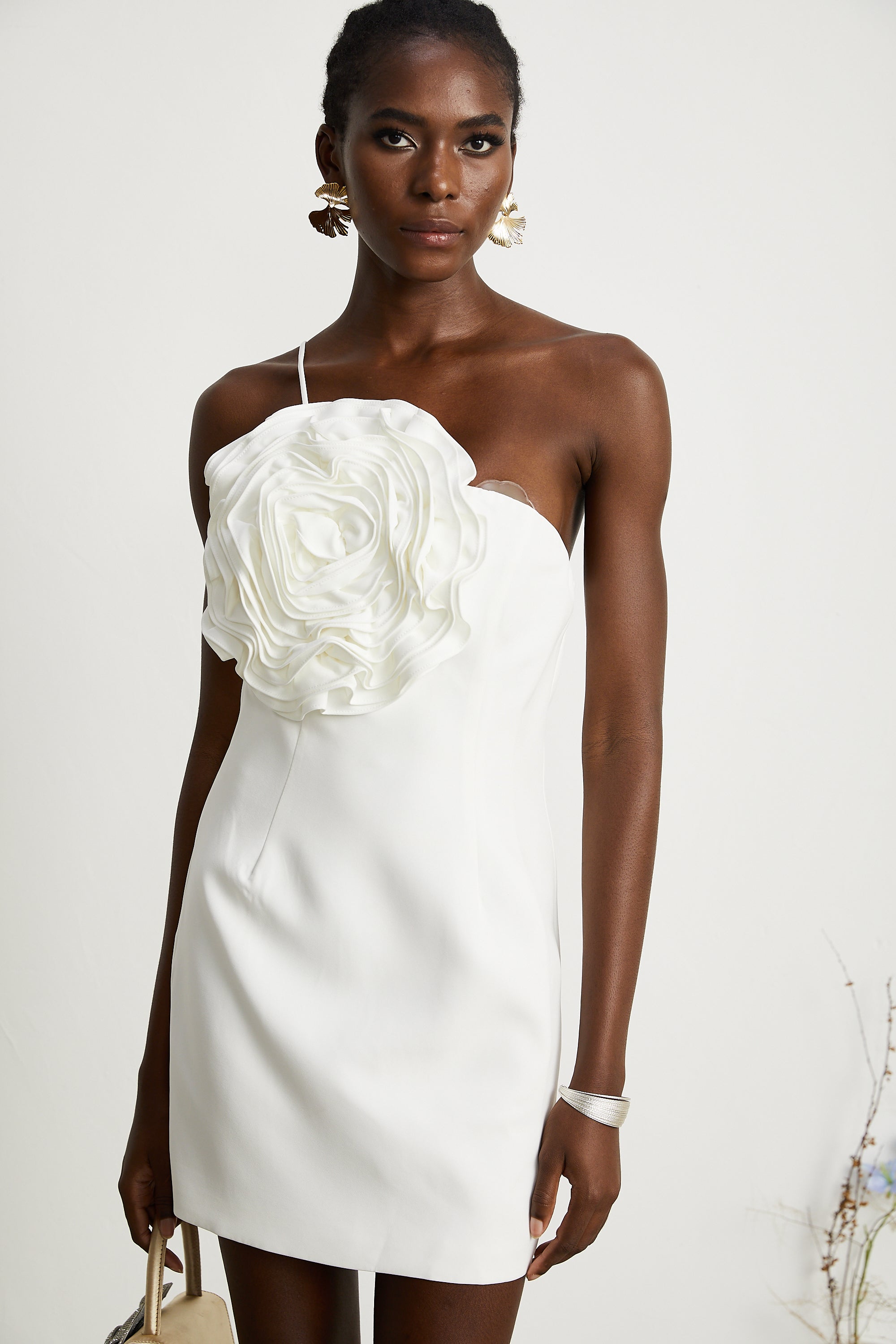 Leonida çiçek mini elbise