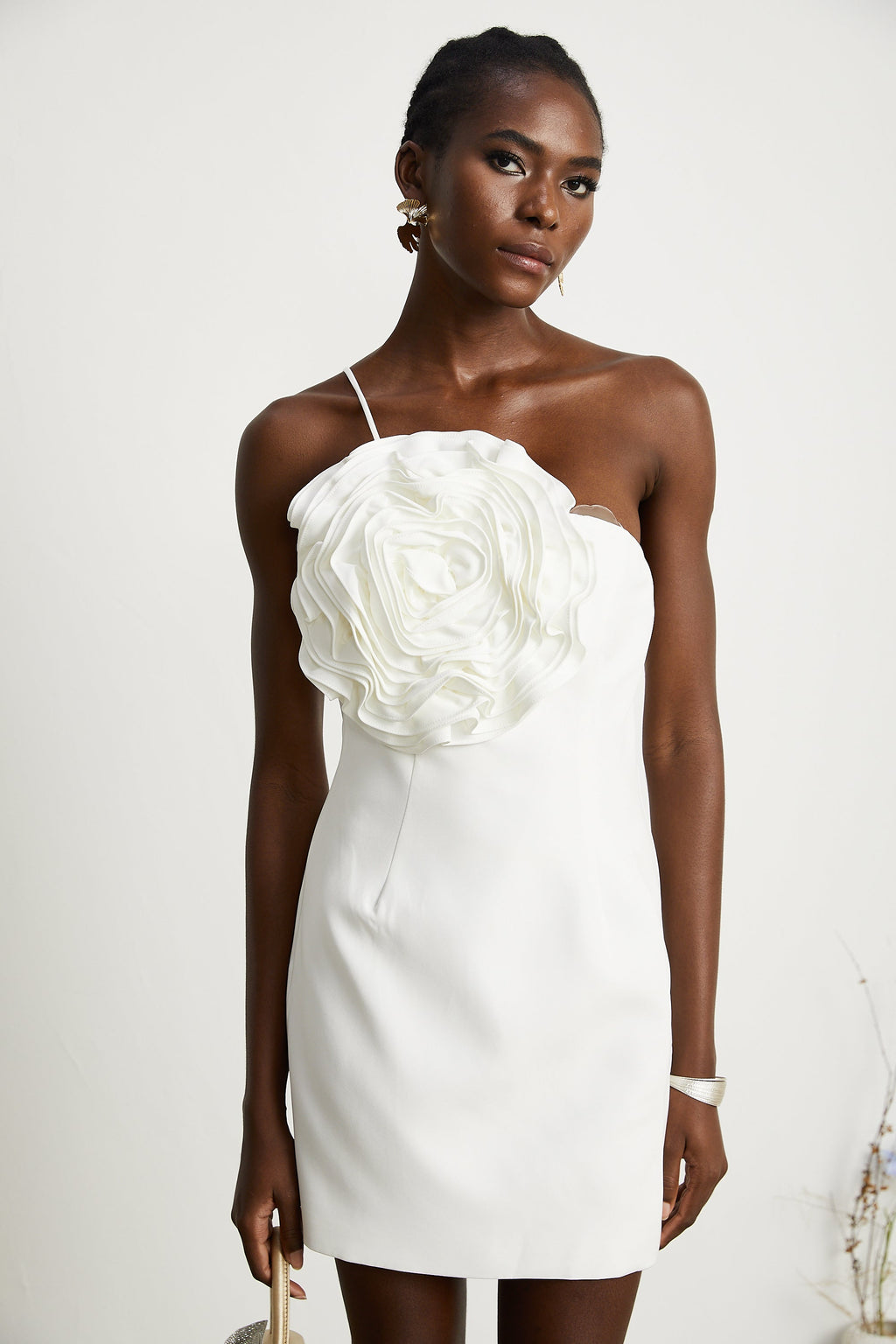 Leonida çiçek mini elbise