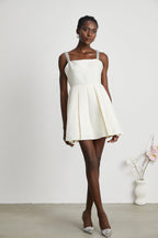 Ludivine pileli mini elbise