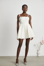 Ludivine pileli mini elbise