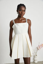 Ludivine pileli mini elbise