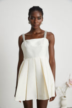 Ludivine pileli mini elbise