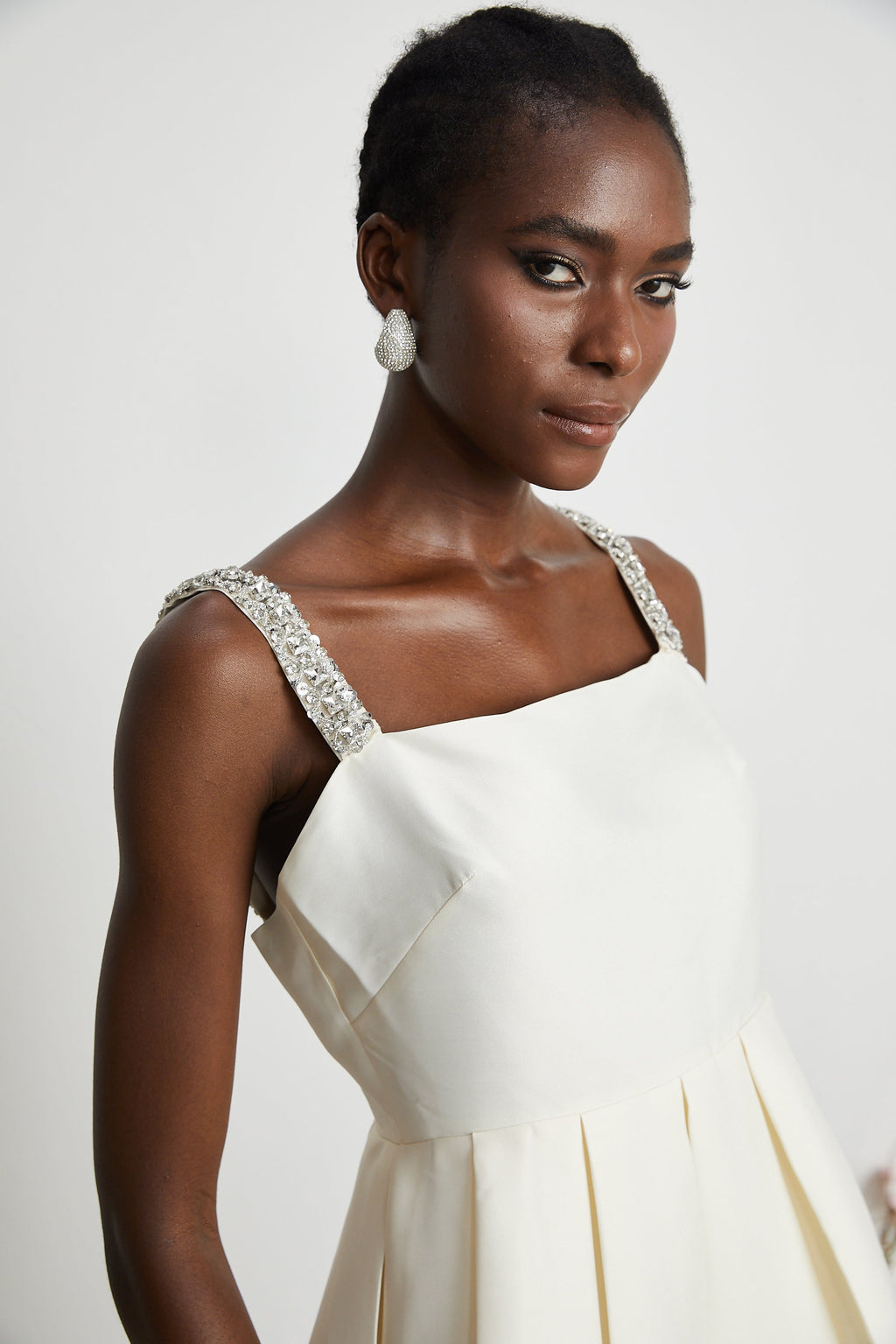 Ludivine pileli mini elbise