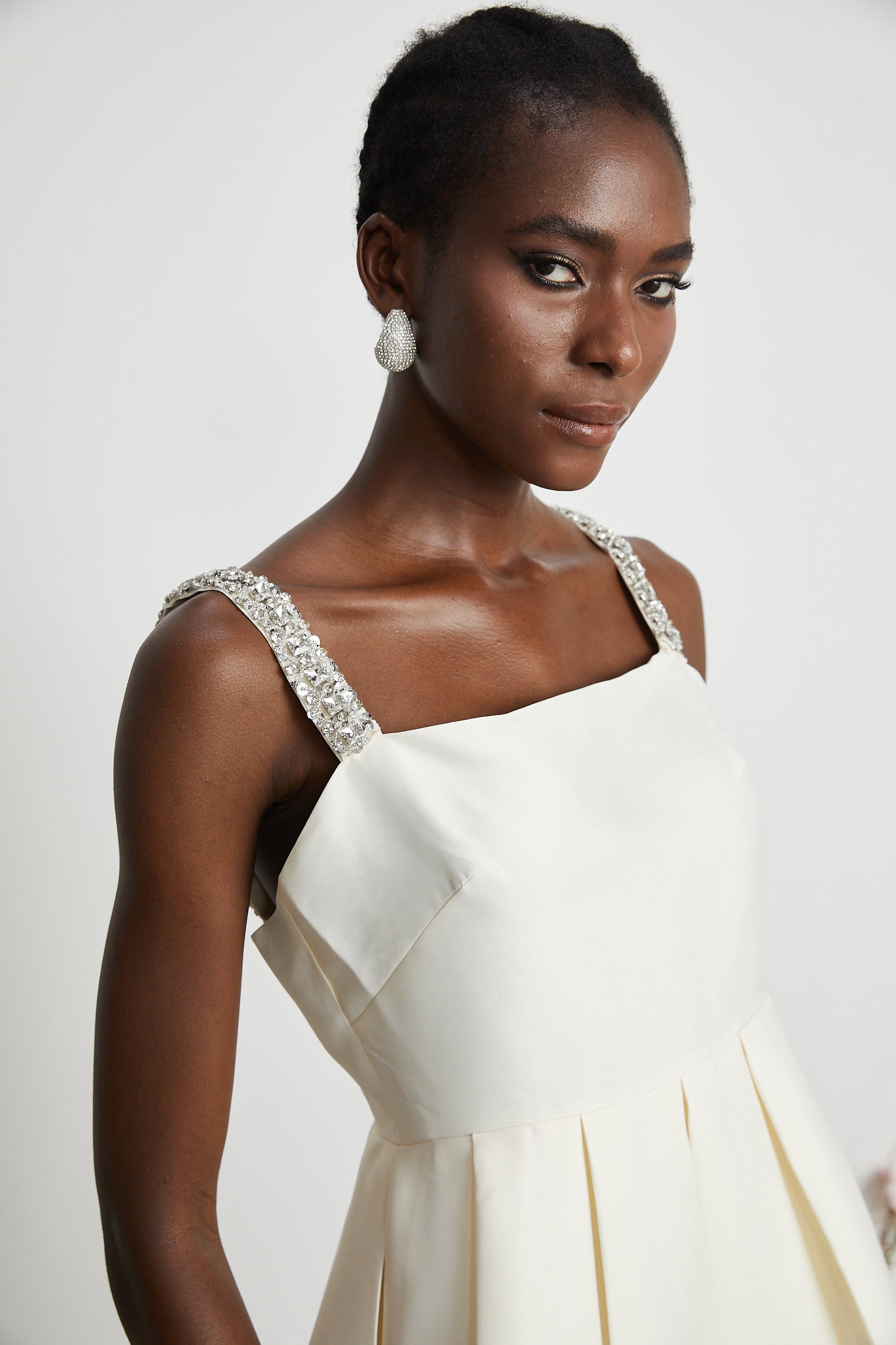 Ludivine pileli mini elbise