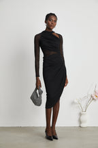 Clarisse dantelli midi elbise