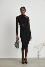 Clarisse dantelli midi elbise