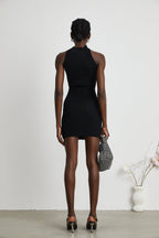 Émilie dekolte mini elbise