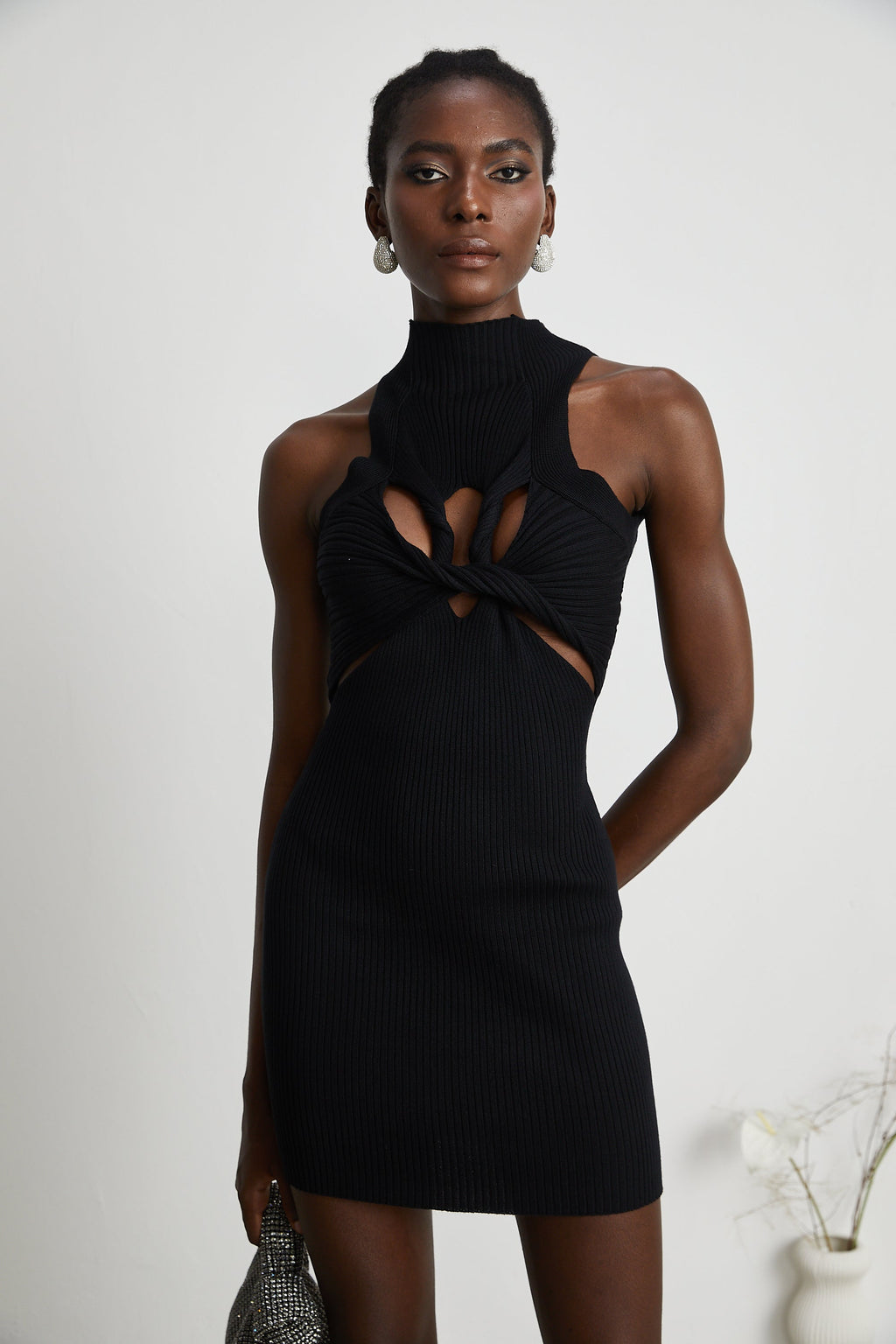 Émilie dekolte mini elbise