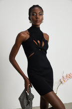 Émilie dekolte mini elbise