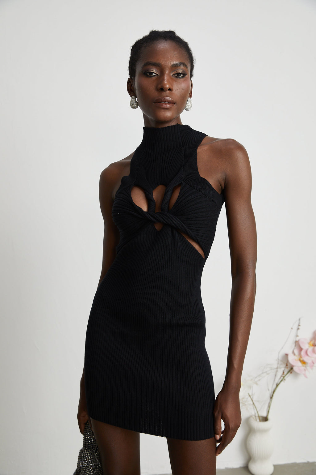 Émilie dekolte mini elbise