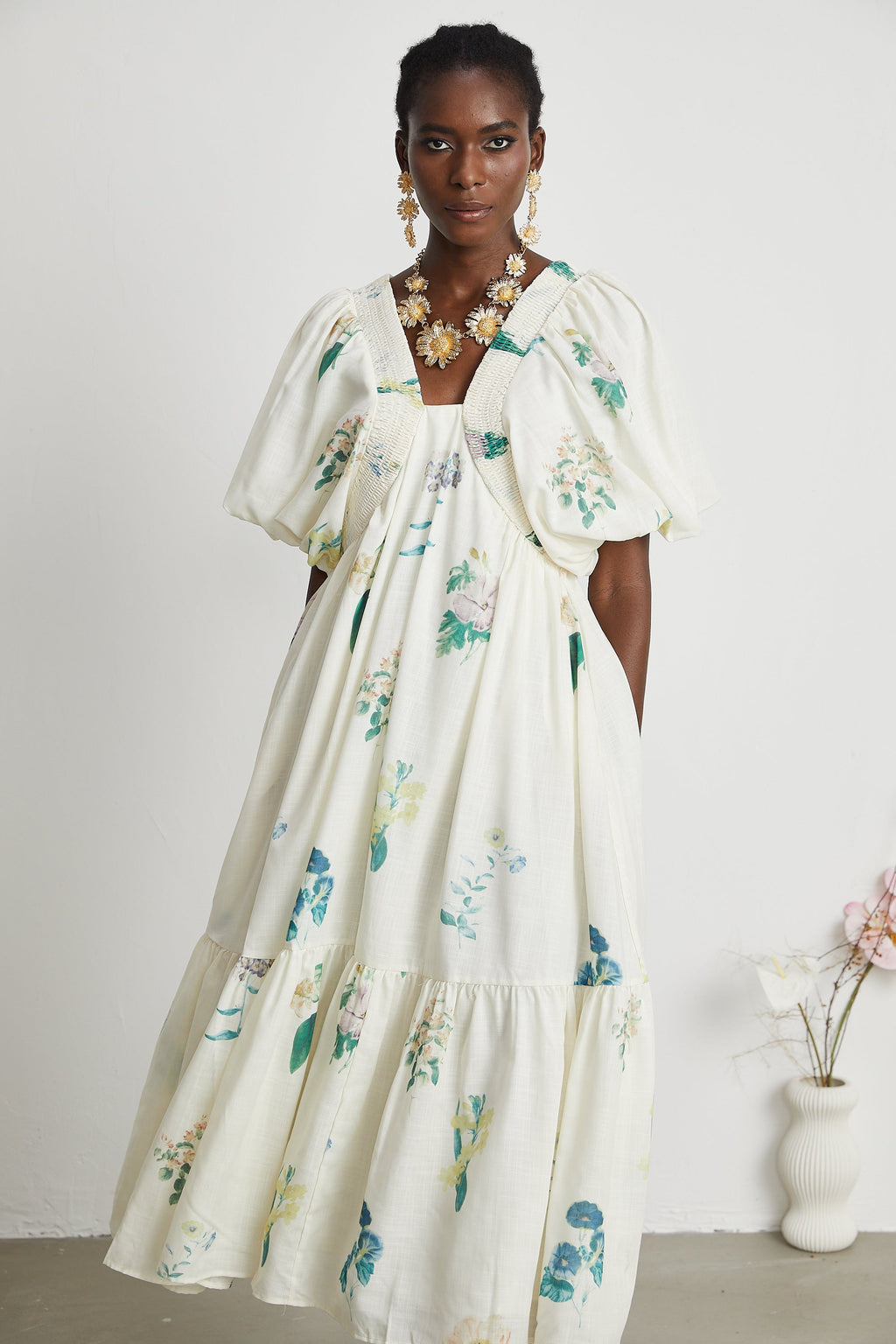 Cyrielle desen midi elbise