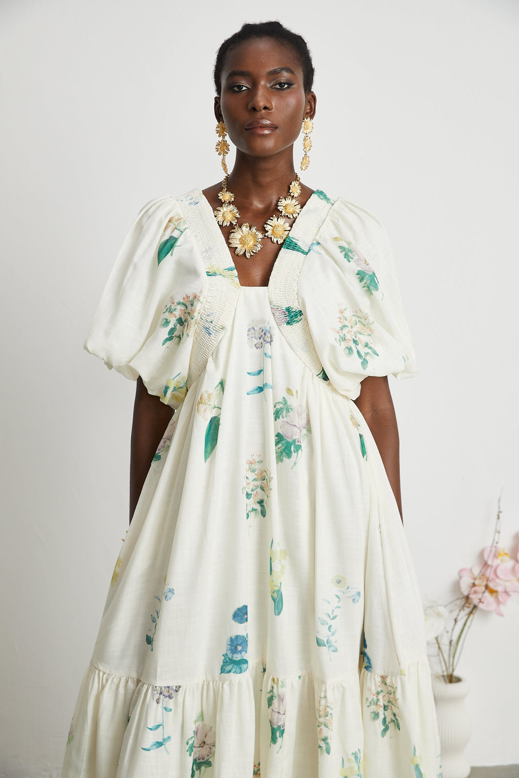 Cyrielle desen midi elbise