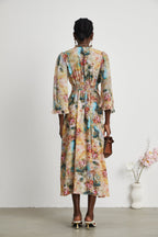 Désirée yüksek bel midi elbise