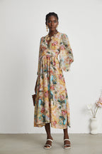 Désirée yüksek bel midi elbise