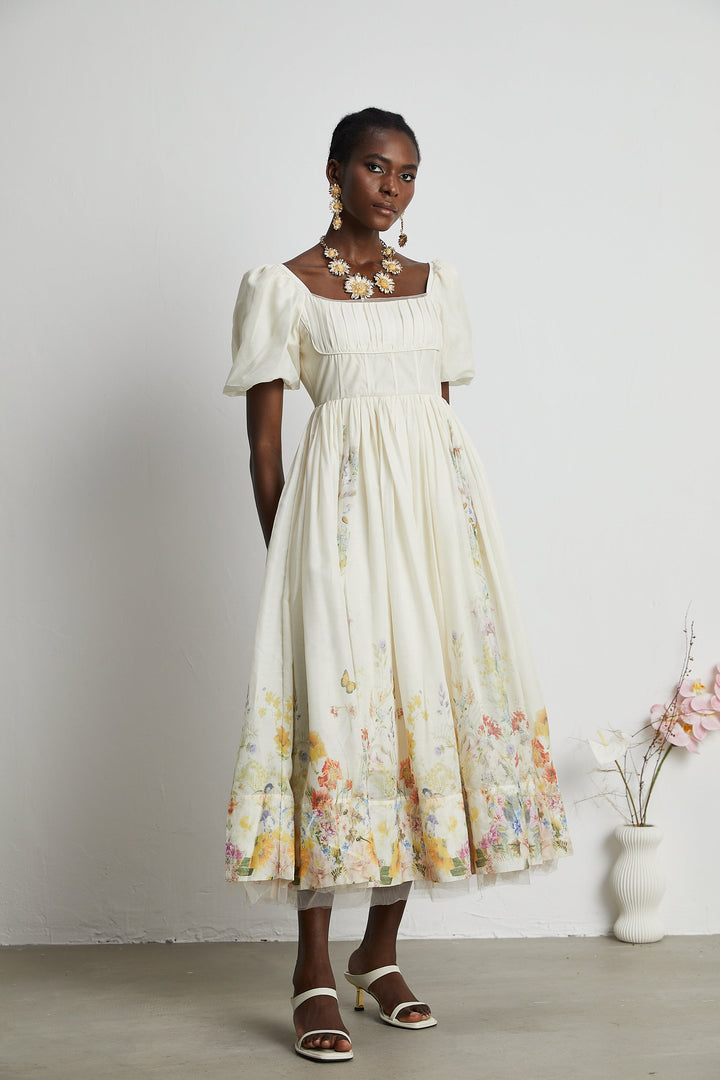 Victoire desenli midi elbise