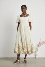 Victoire desenli midi elbise