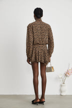 Laurence leopar mini elbise