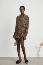 Laurence leopar mini elbise