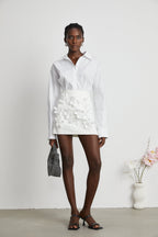 Joan poplin mini elbise