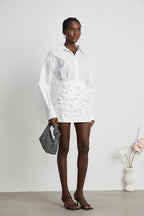 Joan poplin mini elbise