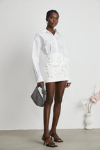 Joan poplin mini elbise