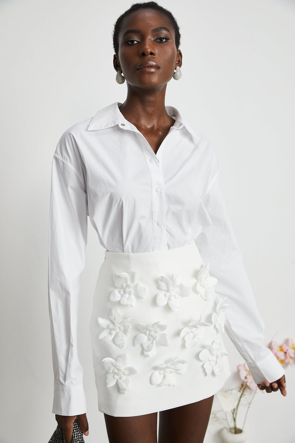 Joan poplin mini elbise