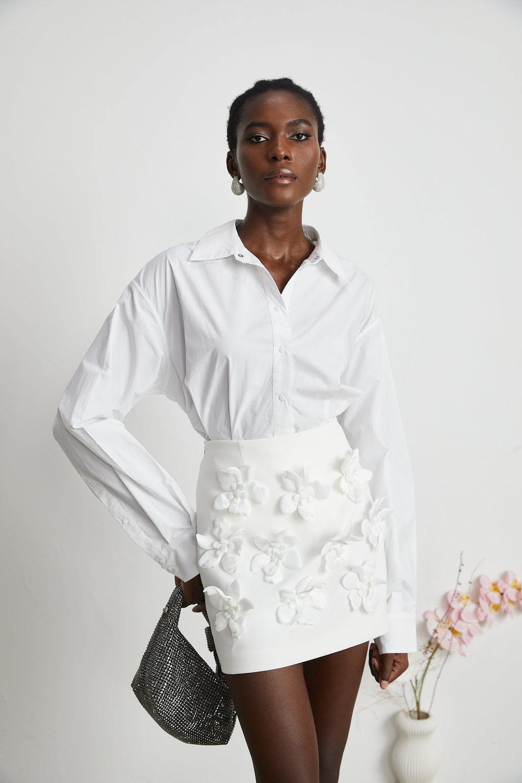 Joan poplin mini elbise